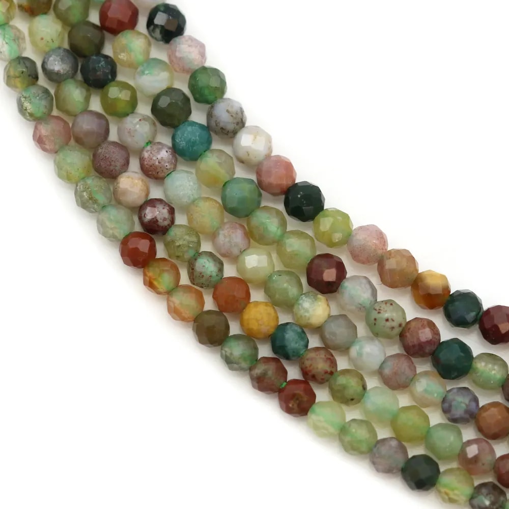 India agate rond facette 2mm x 39cm