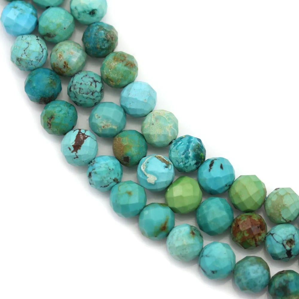 Turquoise ronde facette 5mm x 40cm
