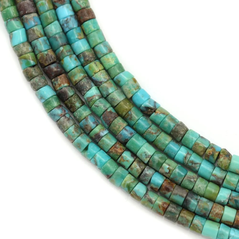 Turquoise, en forme de rondelle, 2x3mm x 39cm