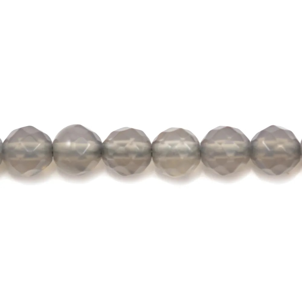 Agate grise Ronde facette 4mm