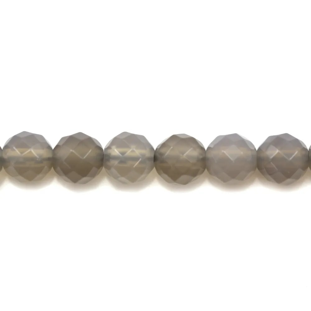Agate grise Ronde facette 4mm