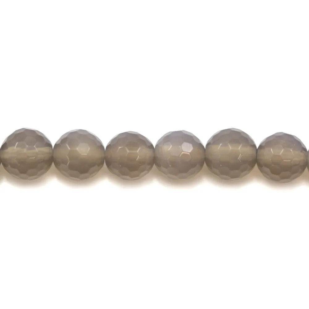 Agate grise Ronde facette 4mm