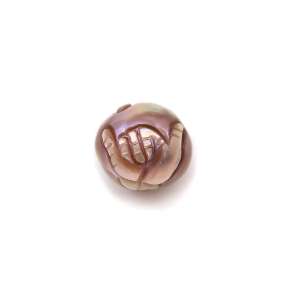 Perle de culture d'eau douce sculptée, 10-11mm x 1pc