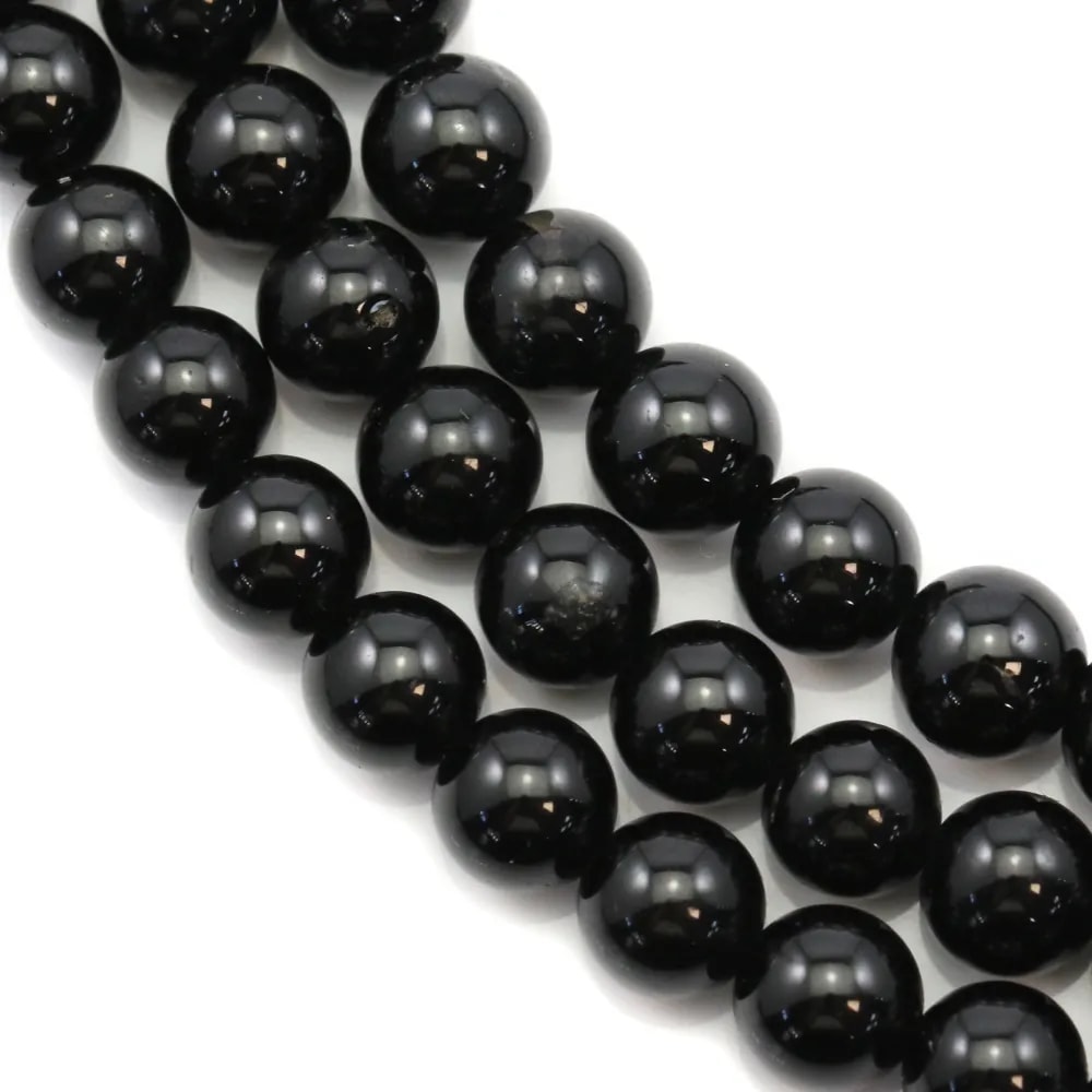 Tourmaline  Noire Ronde 10mm x 40cm