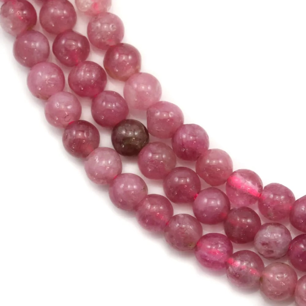 Tourmaline rose ronde 4mm x 40cm