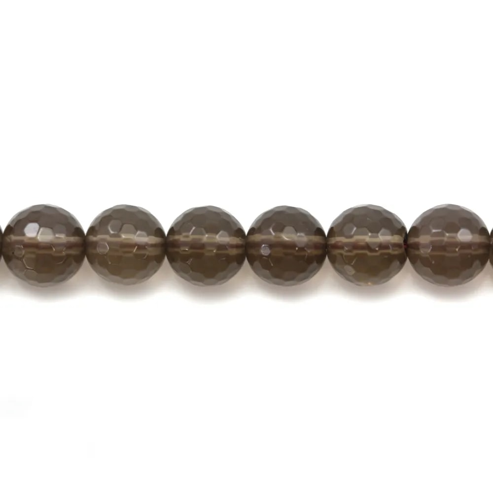 Quartz Fumé Ronde Facette 4mm x 40 cm 