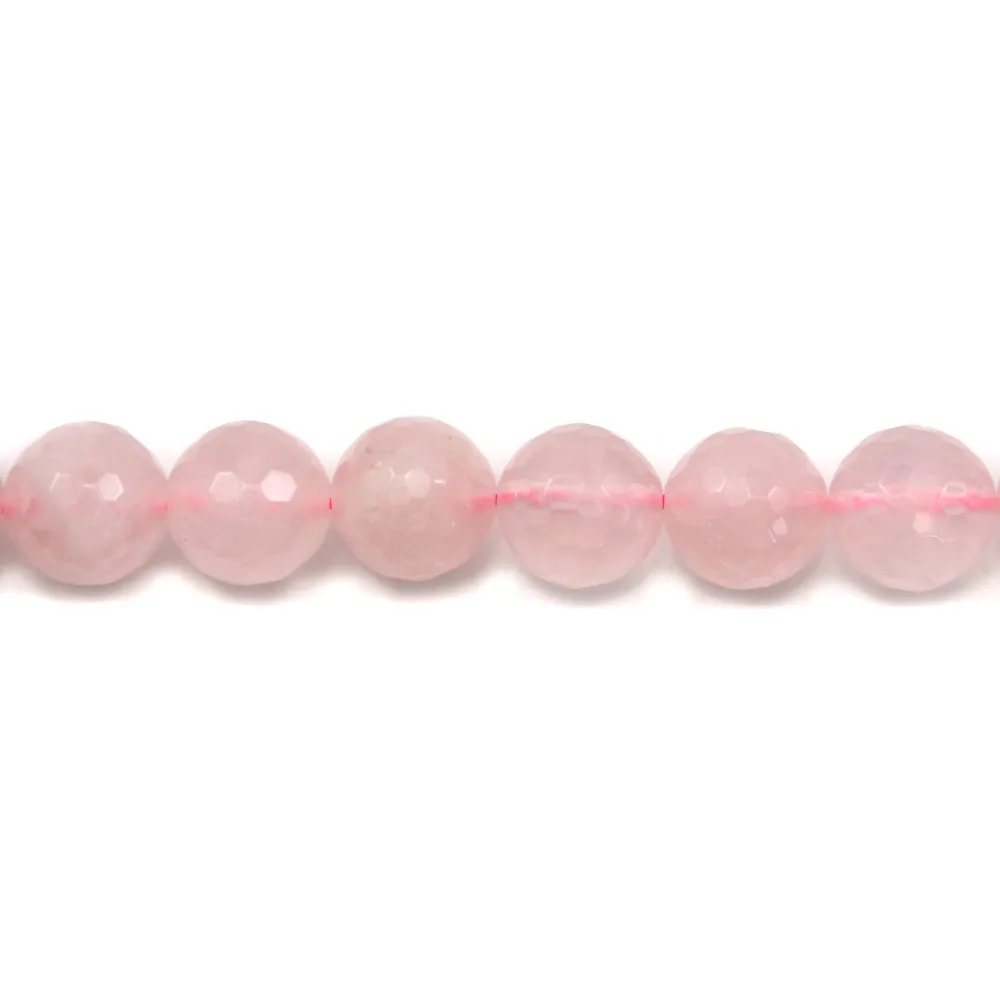 Quartz Rose Ronde Facette 6mm x 40cm 