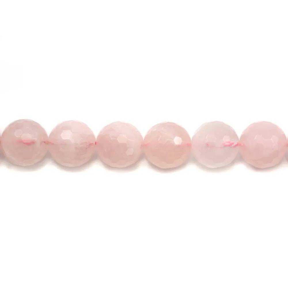 Quartz Rose Ronde Facette 16mm x 2pcs
