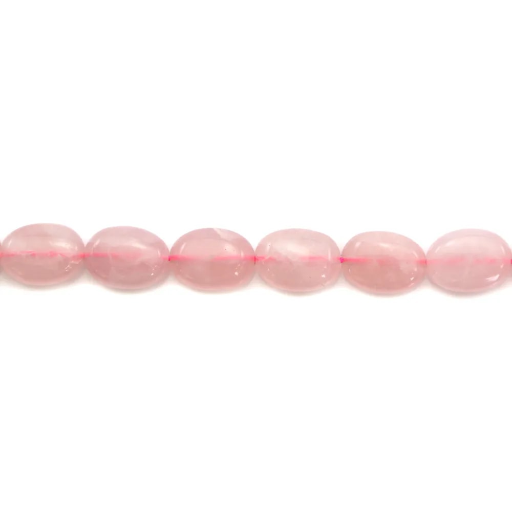 Quartz Rose Ovale 12x16mm x 40cm 