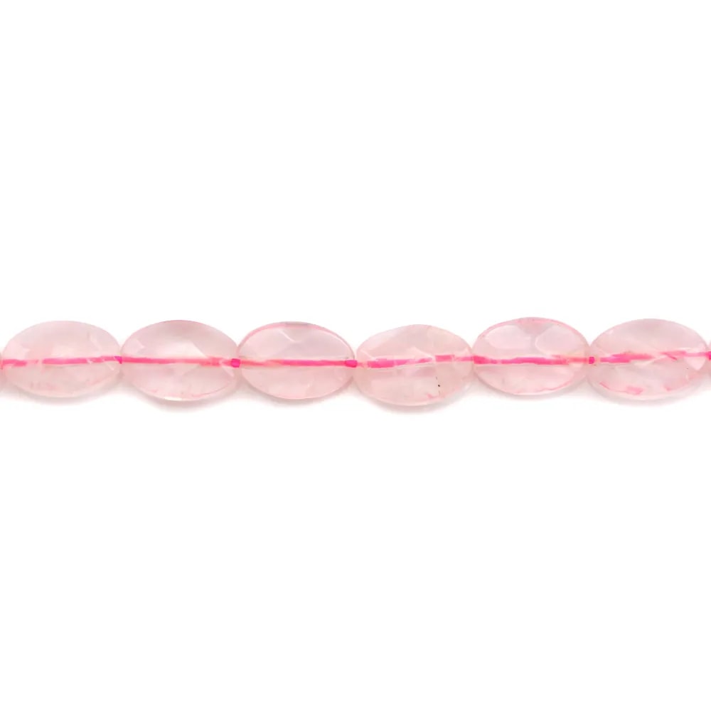 Quartz Rose Ovale facette  13x18mm x 2pcs 