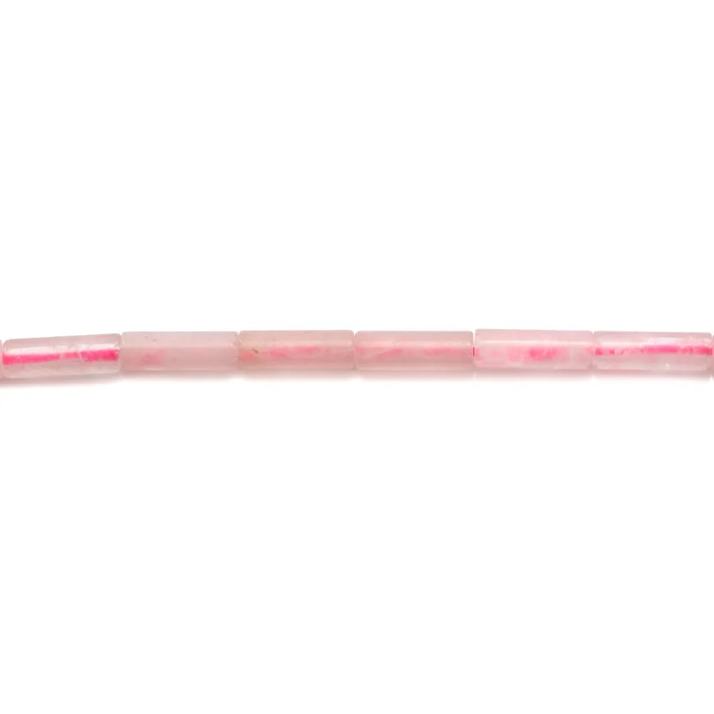 Quartz rose tube 4x13mm x 10 pcs.