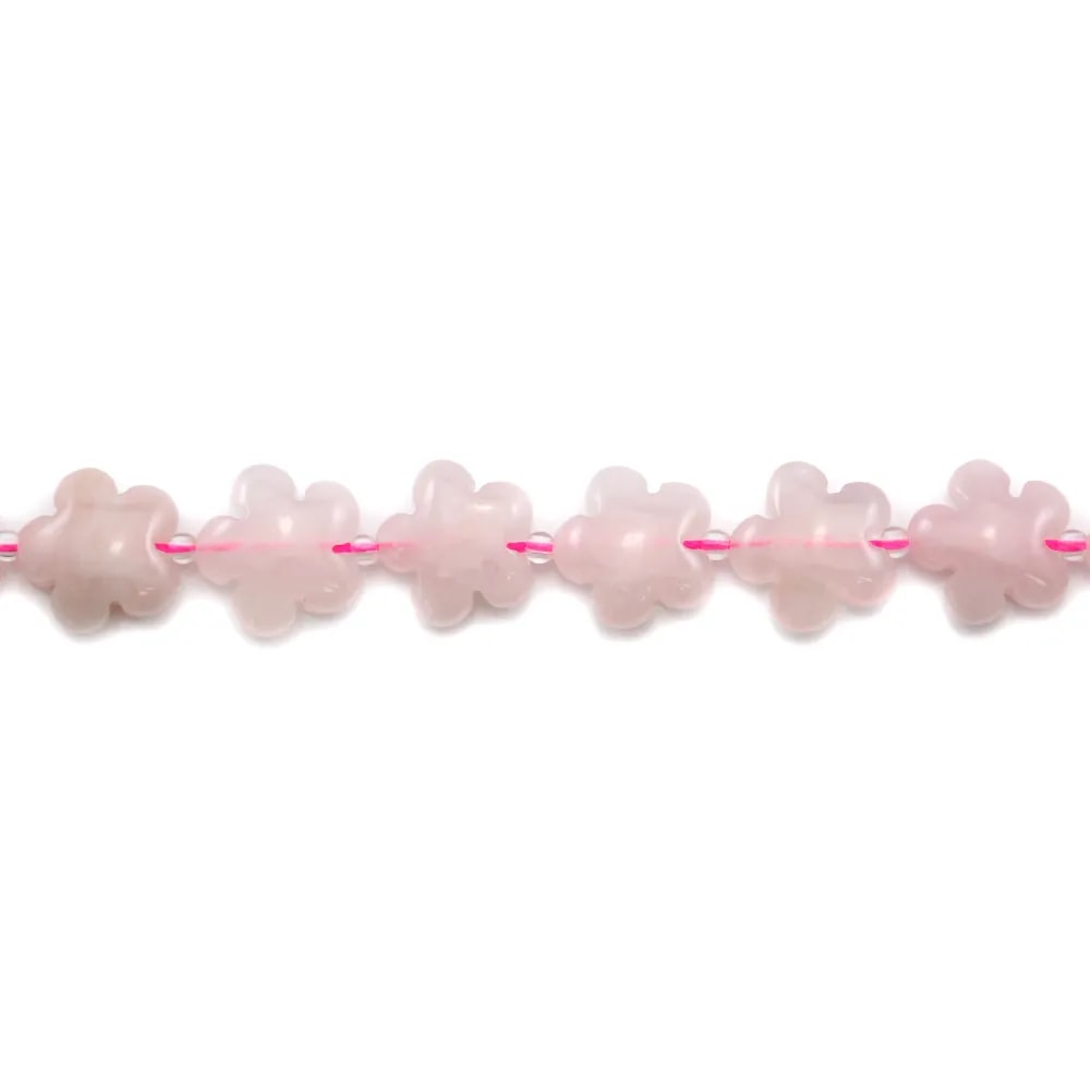 Quartez rose en fleur 15mm x 2 st