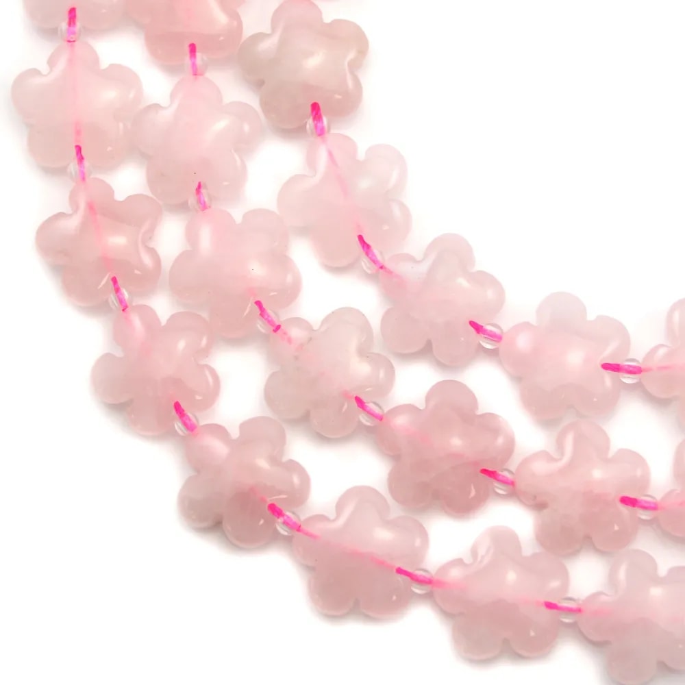 Quartez rose en fleur 15mm 