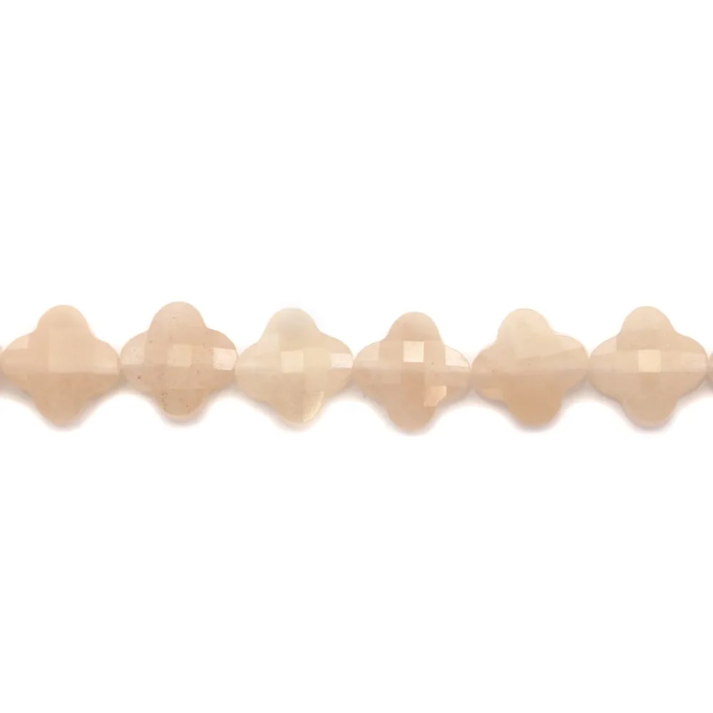 Pink aventurine clover  faceted 13 mm x 2pcs