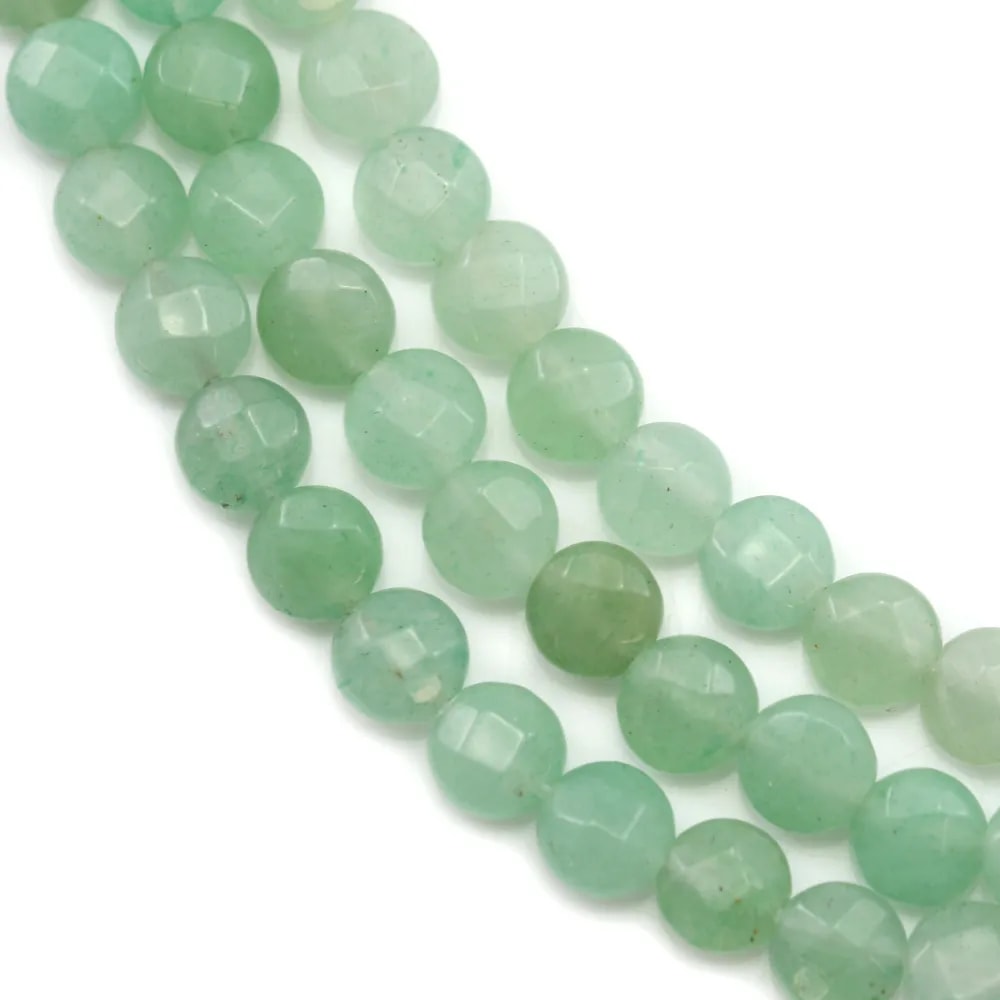 Aventurine rond plat facette 6mm x 40cm