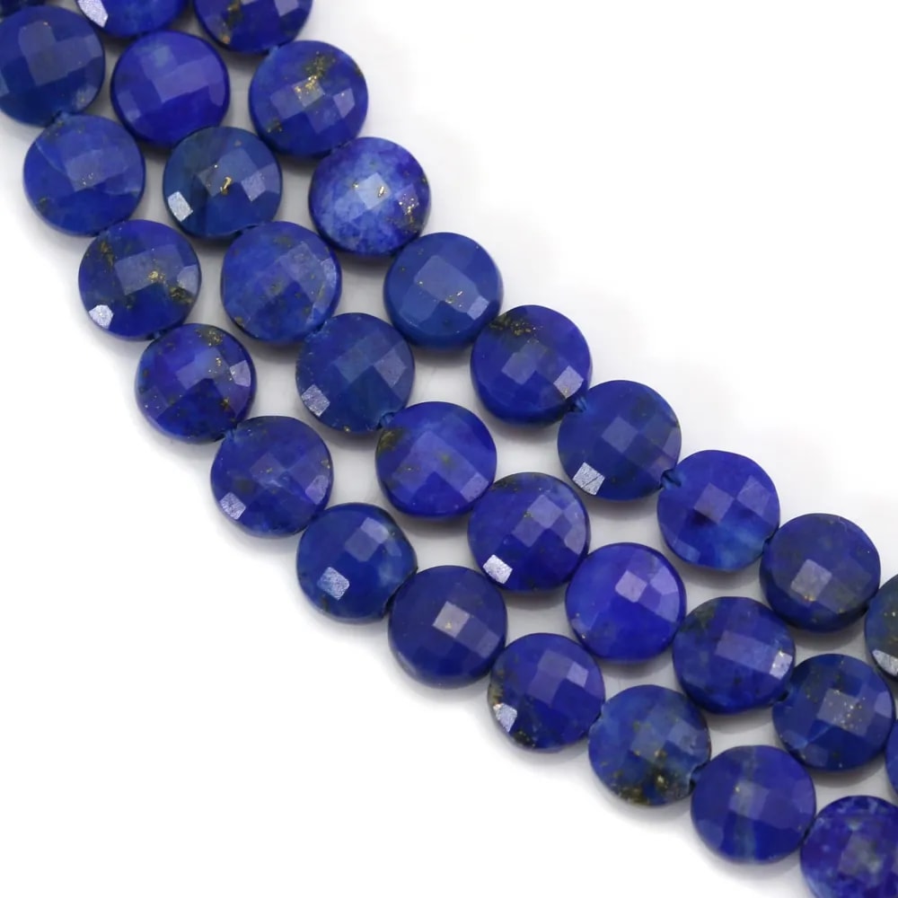 lapis lazuli rond plat facette 4mm x 40cm