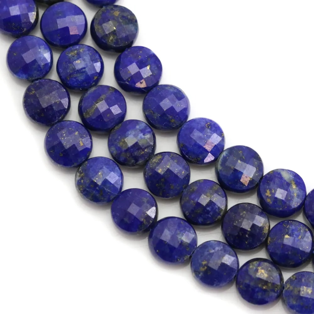 lapis lazuli rond plat facette 6mm x 39cm