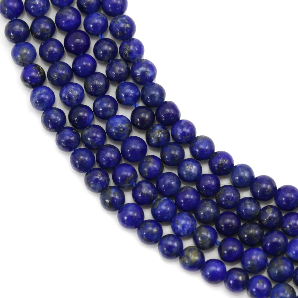 Lapis lazuli de forme ronde, mesurant 3mm, x 40cm