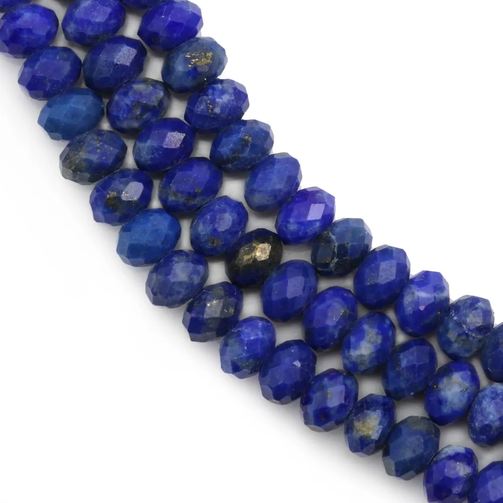 Perla Rondelle Facetada Lapisl zuli 3x4mm Proveedor De Perlas Naturales