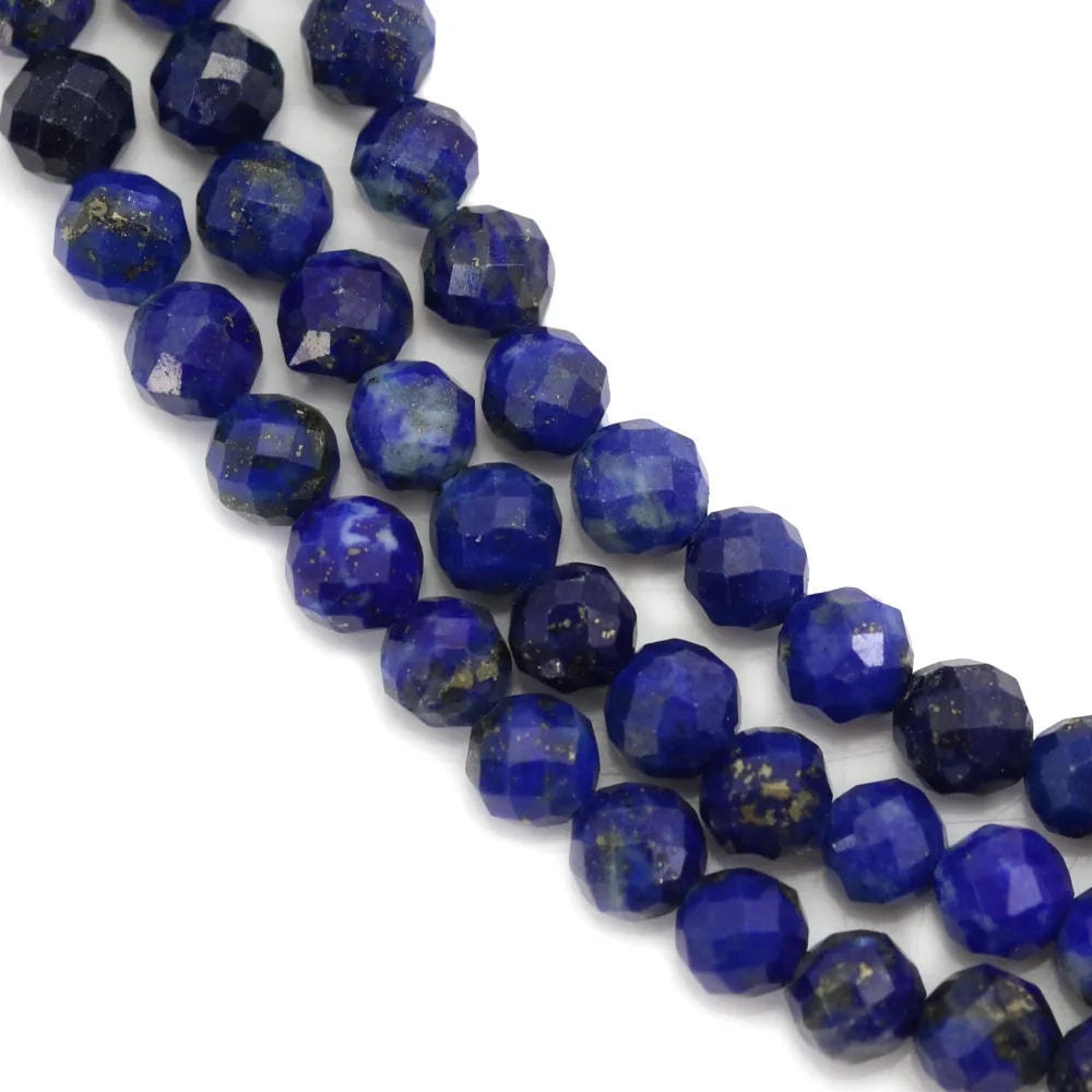 Lapis-lazuli rond facette 4mm x 40cm