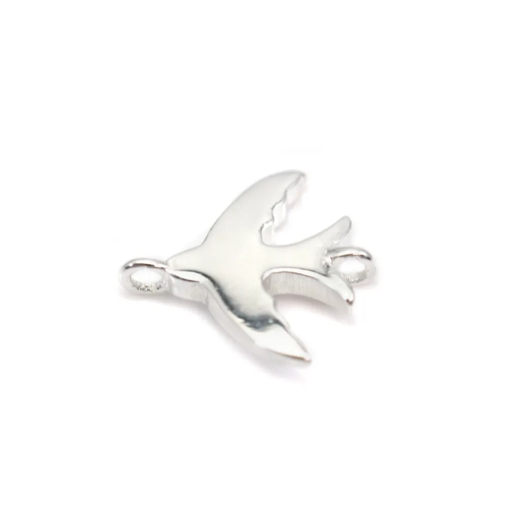 Intercalaire étoile avec zirconium 8mm en argent 925 rhodié  x 1pc