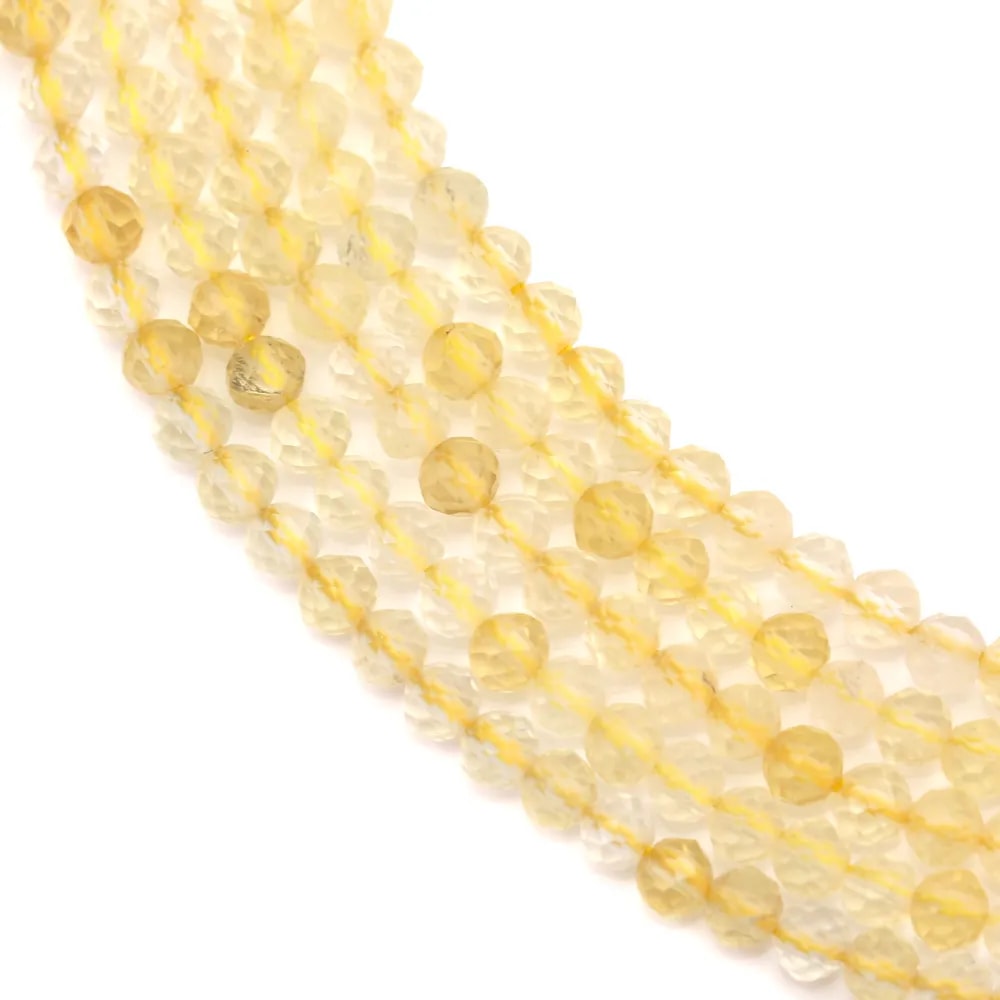 Citrine rond facette 3.5mm x 40cm
