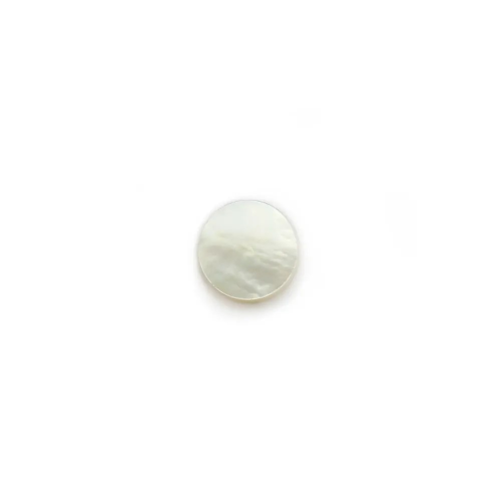 Cabochon Mother of Pearl round flat 8mm x 2pcs