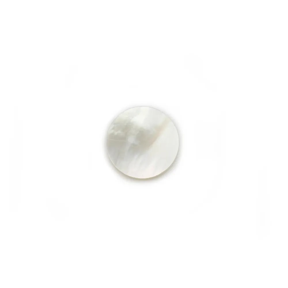 Cabujón Madreperla redondo plano 12mm x 1pc