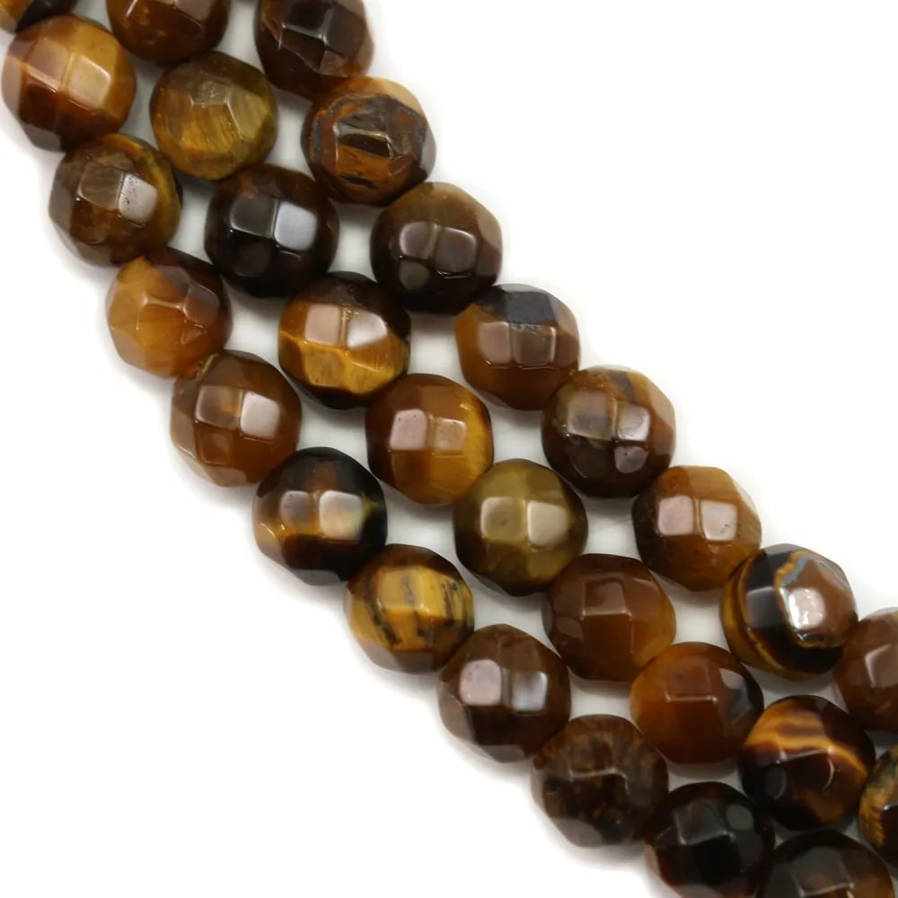 Oeil de tigre Rond Facette 4mm x 40cm