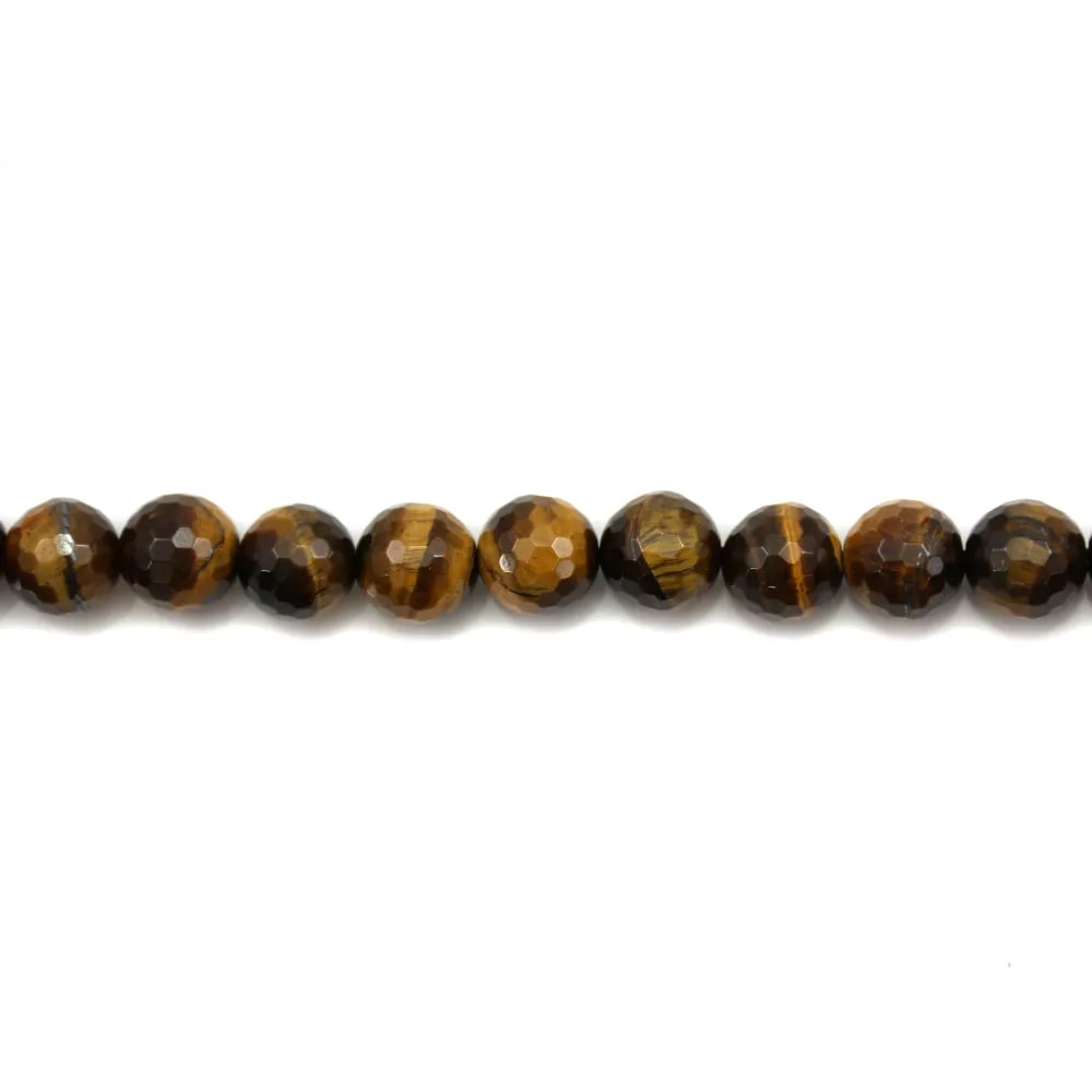 Oeil de tigre Rond Facette 10mm x 5 pcs 