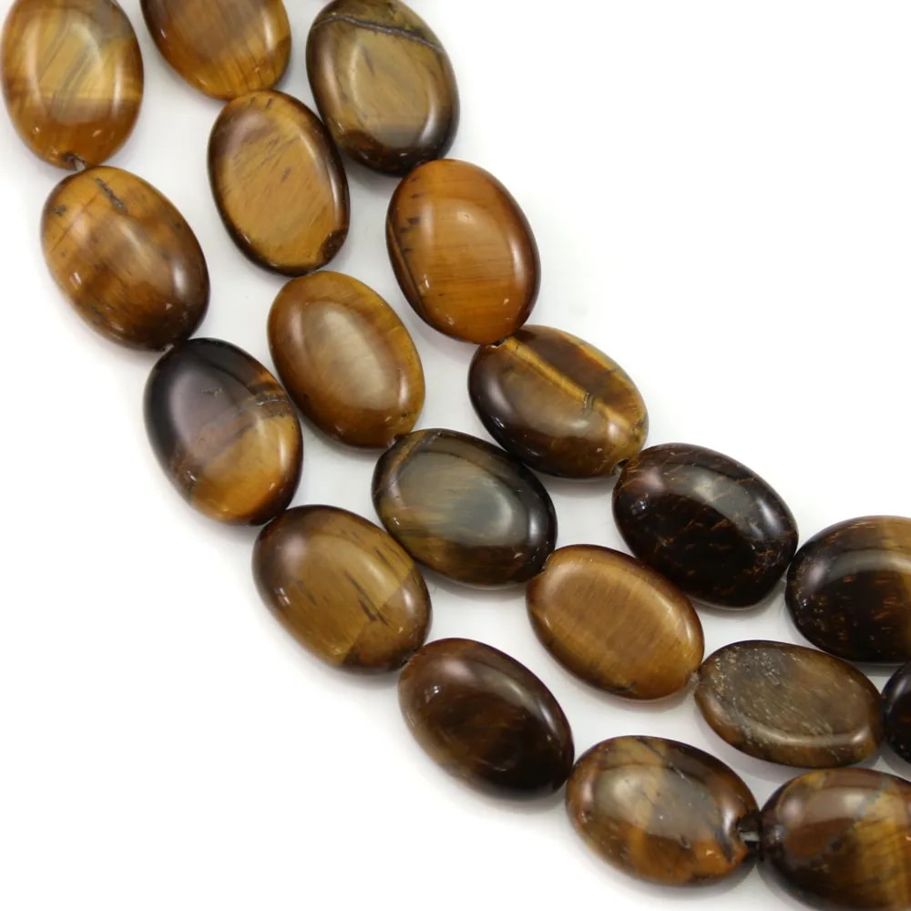 Yellow Tiger Eye Oval 10x14mm x 40cm
