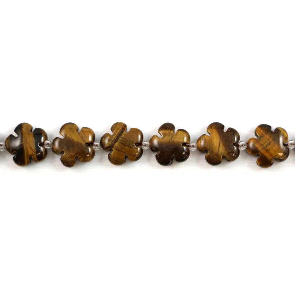 Oeil de tigre  en fleur 15mm  x 2pcs