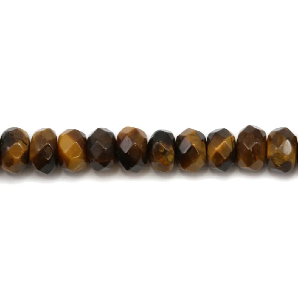 Oeil de tigre rondelle facette 4x6mm x 20pcs