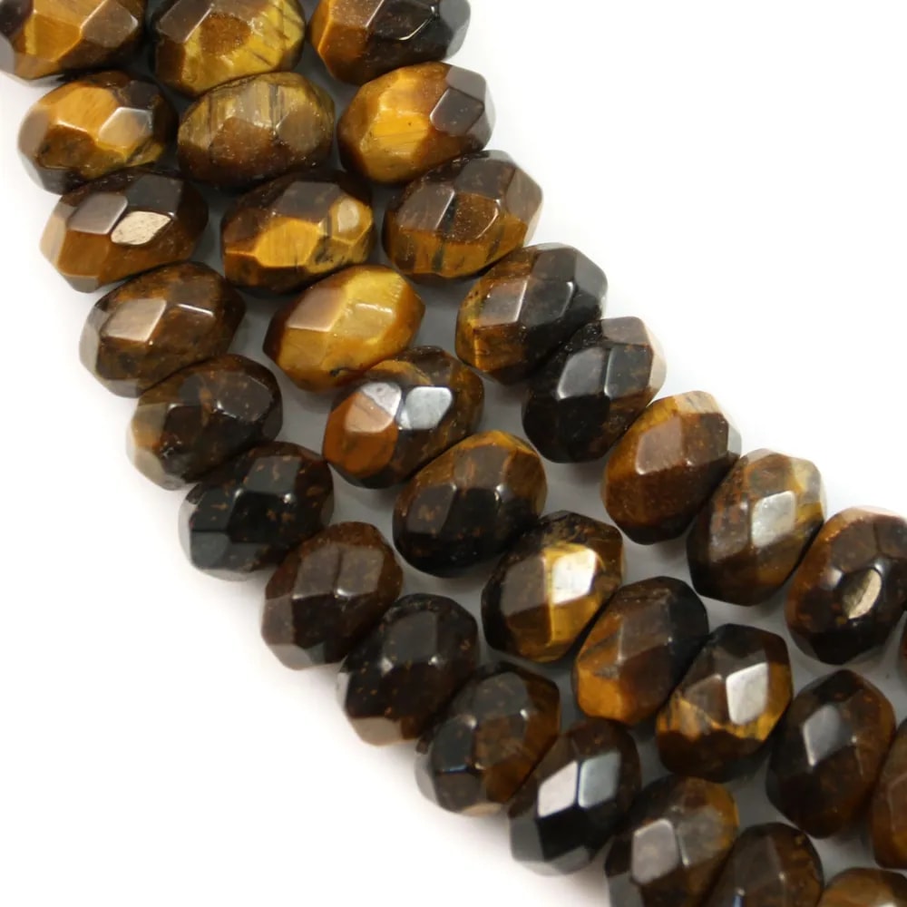Oeil de tigre Rondelle Facette 6x10mm x 40cm