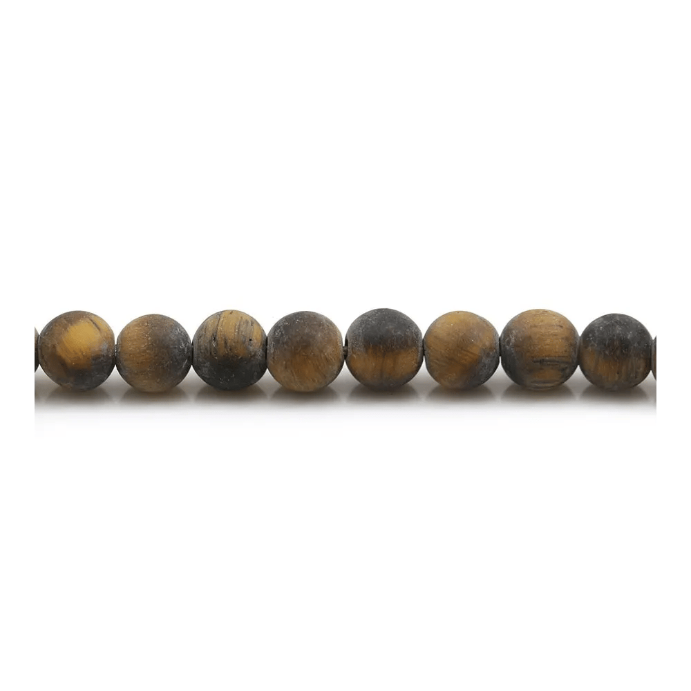Matte tiger's eye, in a round shape 8mm x 38cm