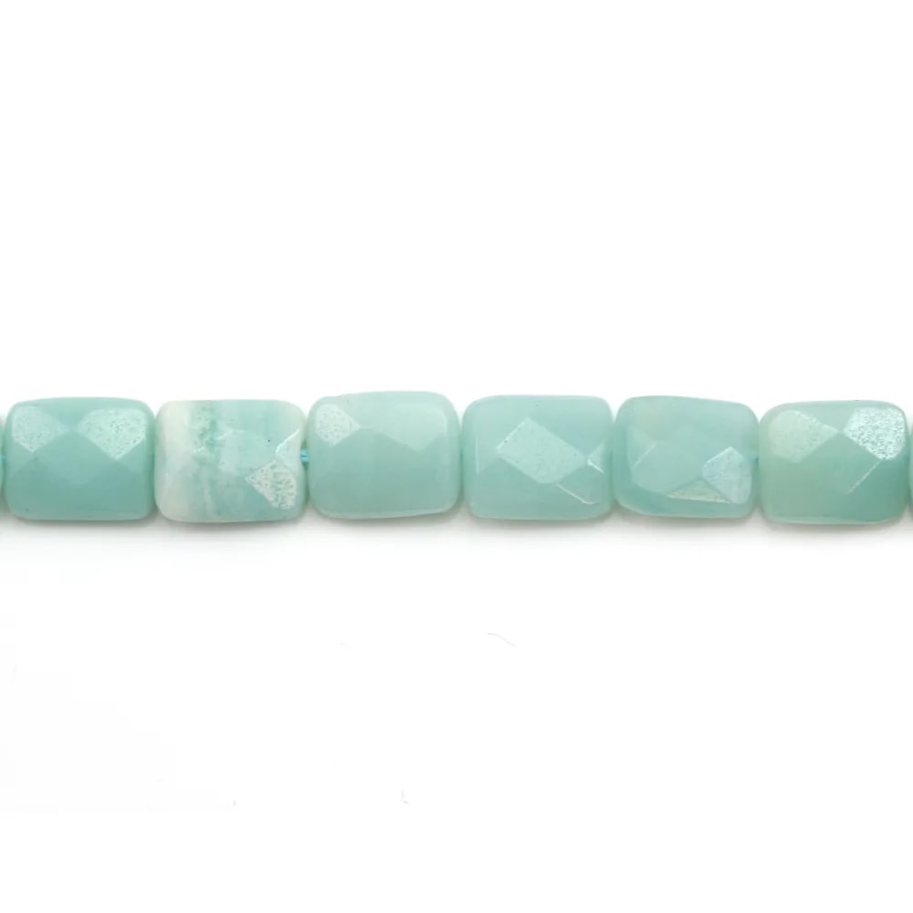 Amazonite faceted rectangle 8x10mm x 5pcs