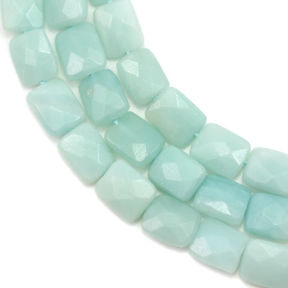 Amazonite Rectangle facette 8x10mm x 40cm