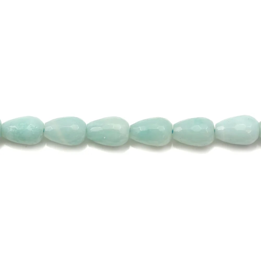 Amazonite Goutte Ronde Facette 8x12mm x 2pcs