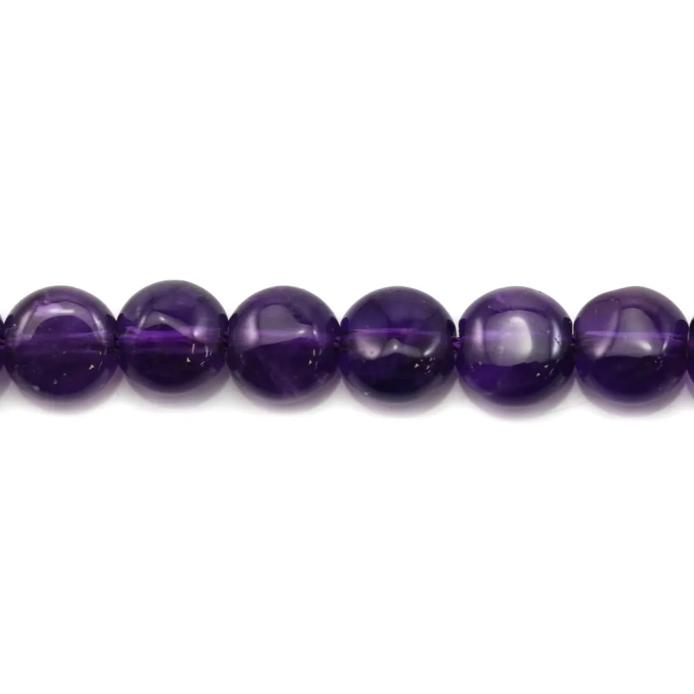 Améthyste ronde plate 8mm x 2pcs