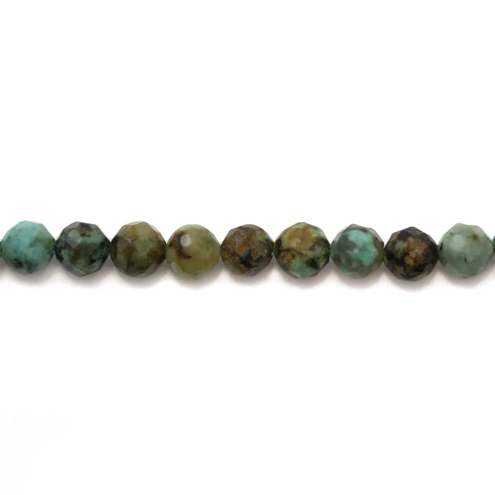 Turquoise africaine ronde facetté 4mm x 39cm