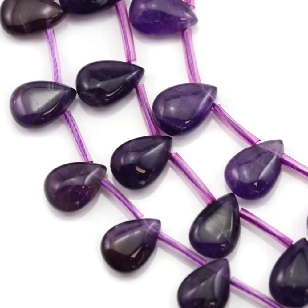 Améthyste Goutte Plate 10x14mm x 40cm (25 pcs)