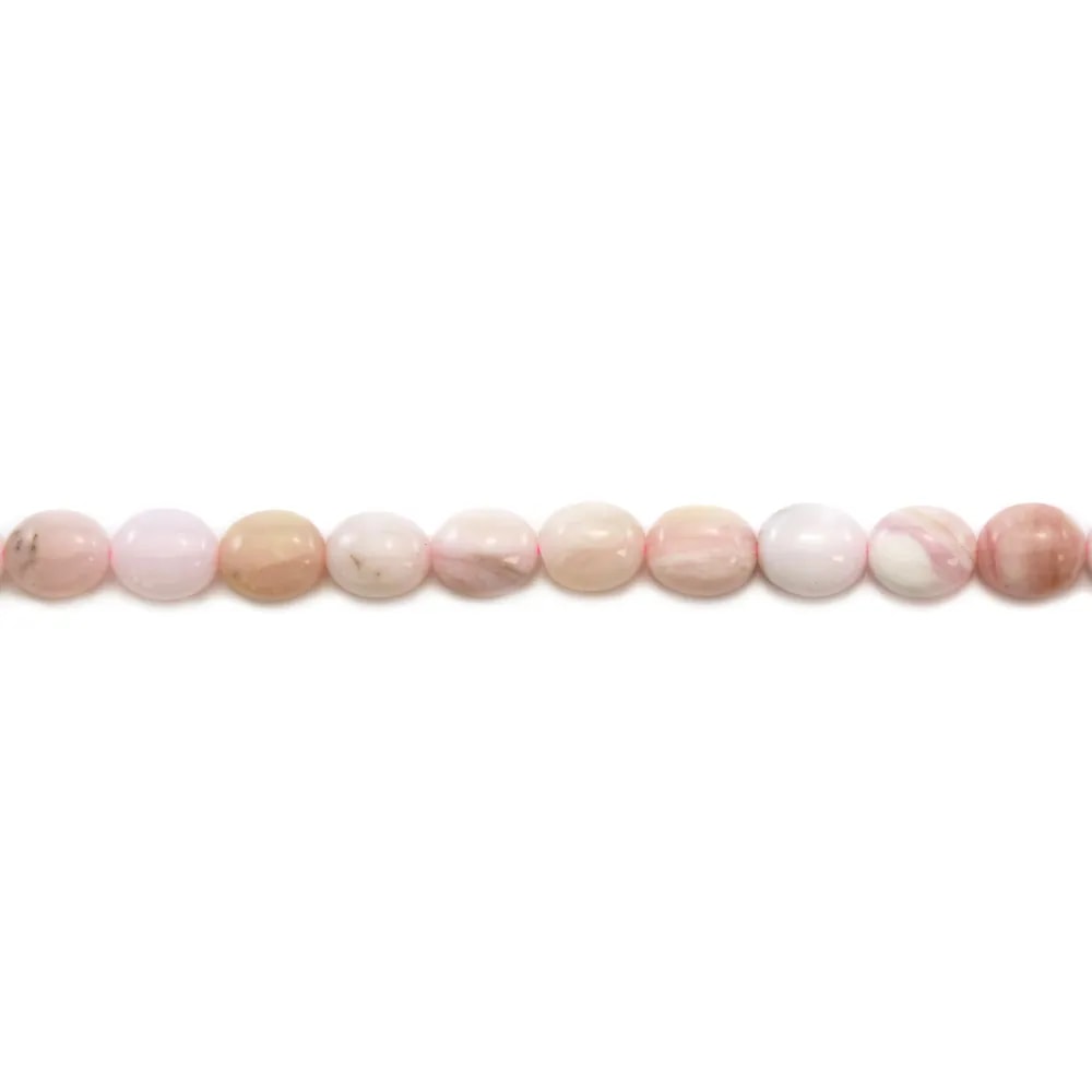 Opale rose ovale 8x10mm x 40cm