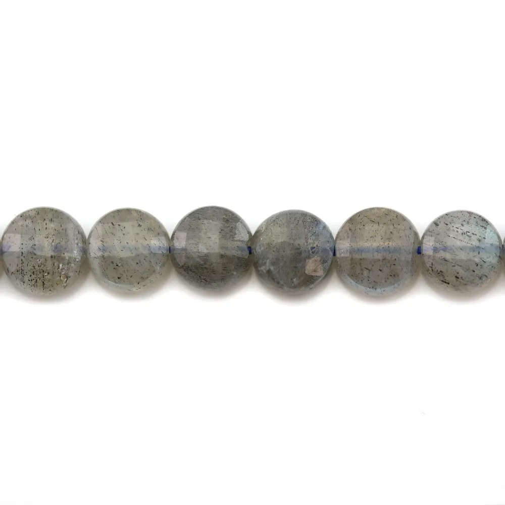 Labradorite, de forme ronde plate facetté, 6mm x 39cm