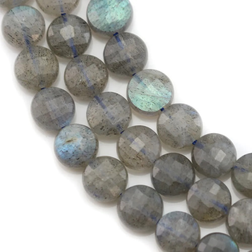 Labradorite Ronde Plate Facette 10mm x 40cm