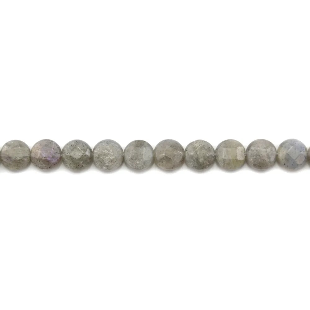 Labradorite ronde plate facette 8mm x 40cm