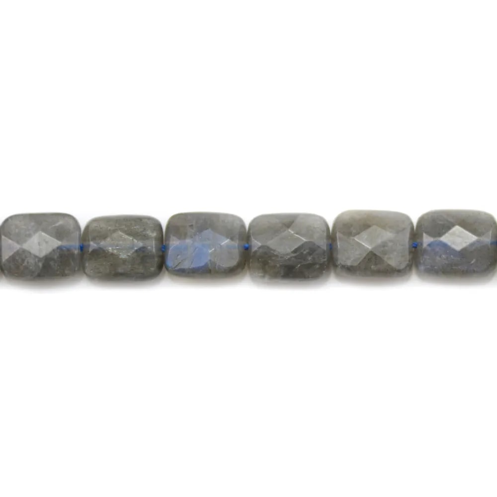 Labradorite Faceted Rectangle 7x10mm x 4pcs 