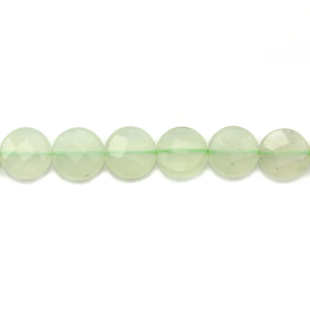 Jadeite vert ronde plate facette 8mm x 8pcs