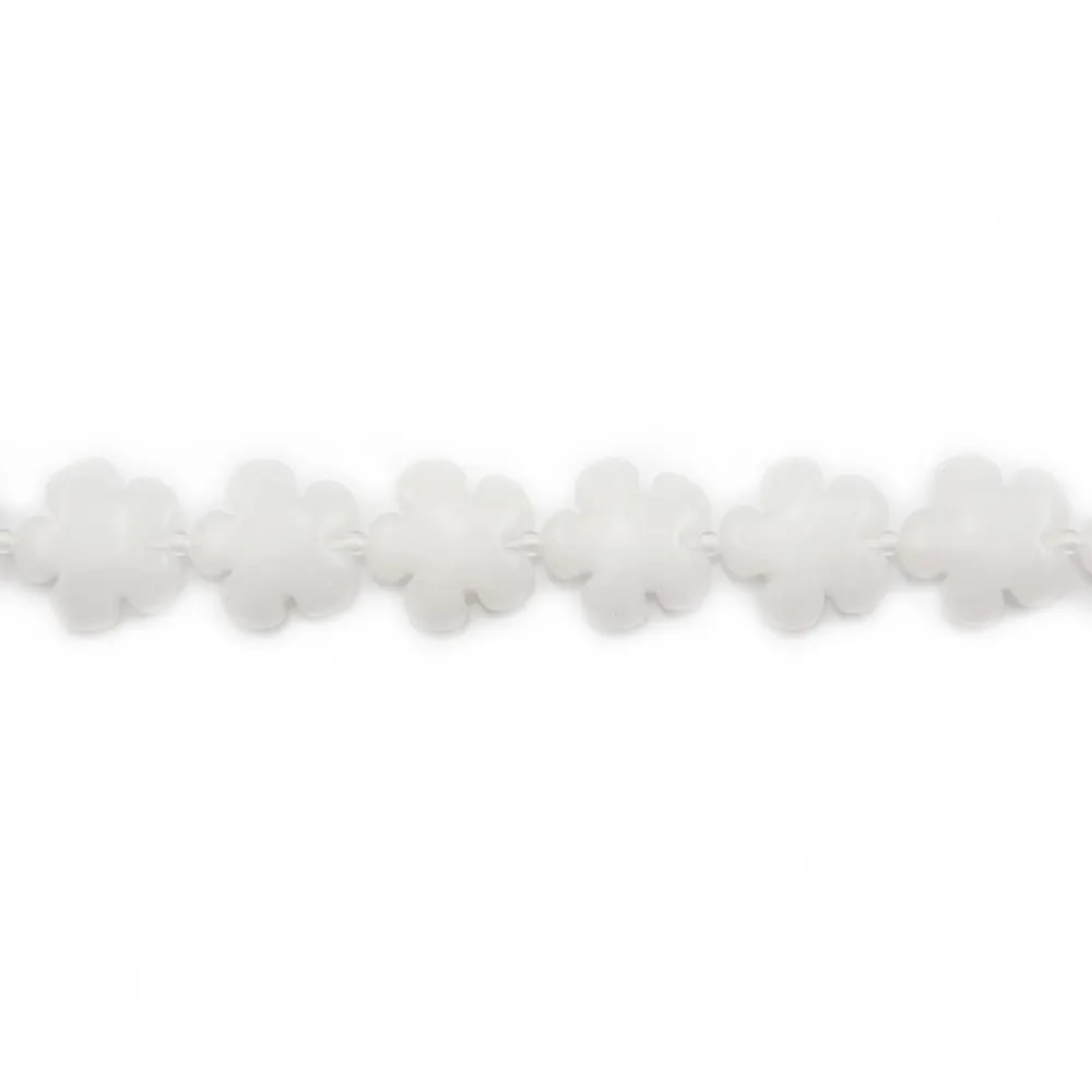 Jade blanc en fleur 20mm x 2pcs