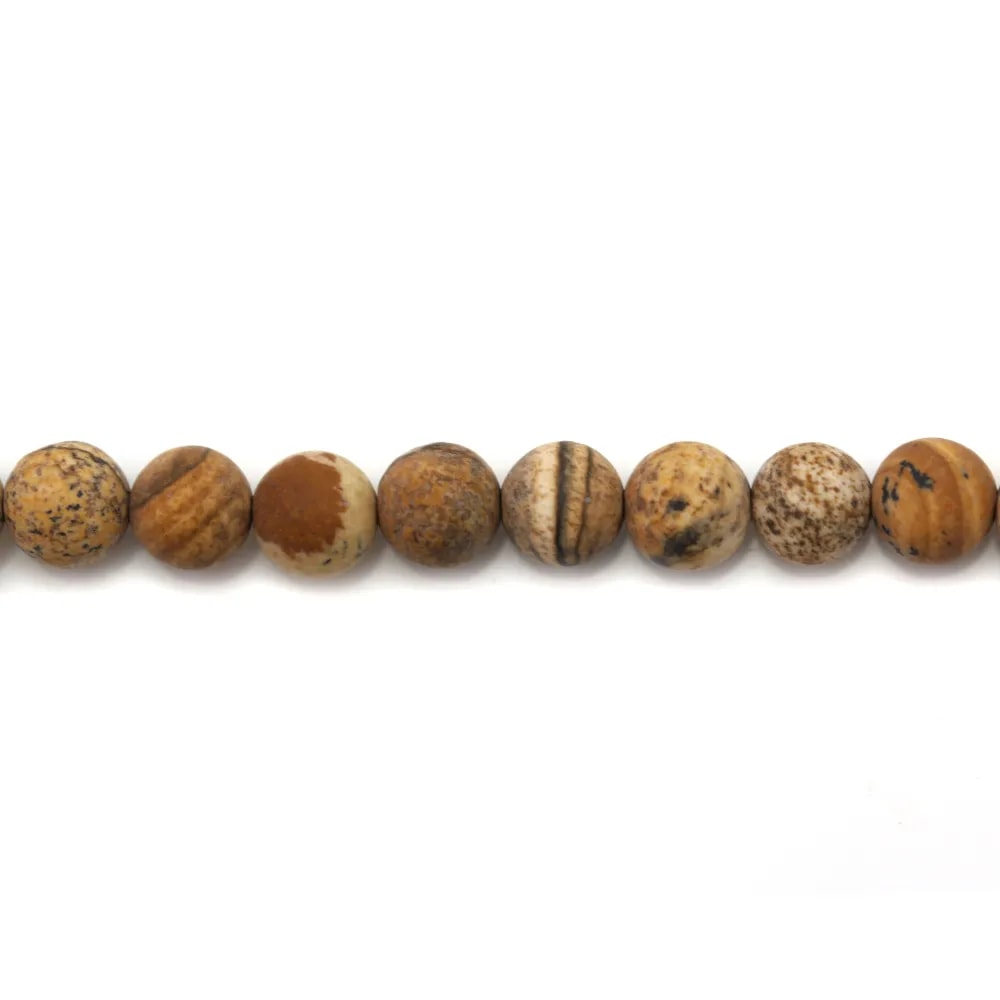 Picture matte jasper round 6mm x 20pcs