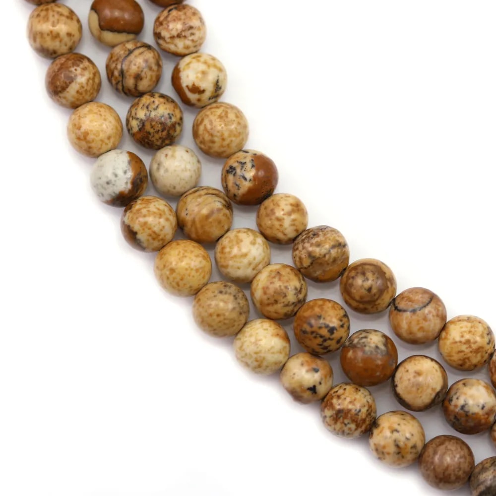 Jaspe paysage ronde 4mm x 40cm
